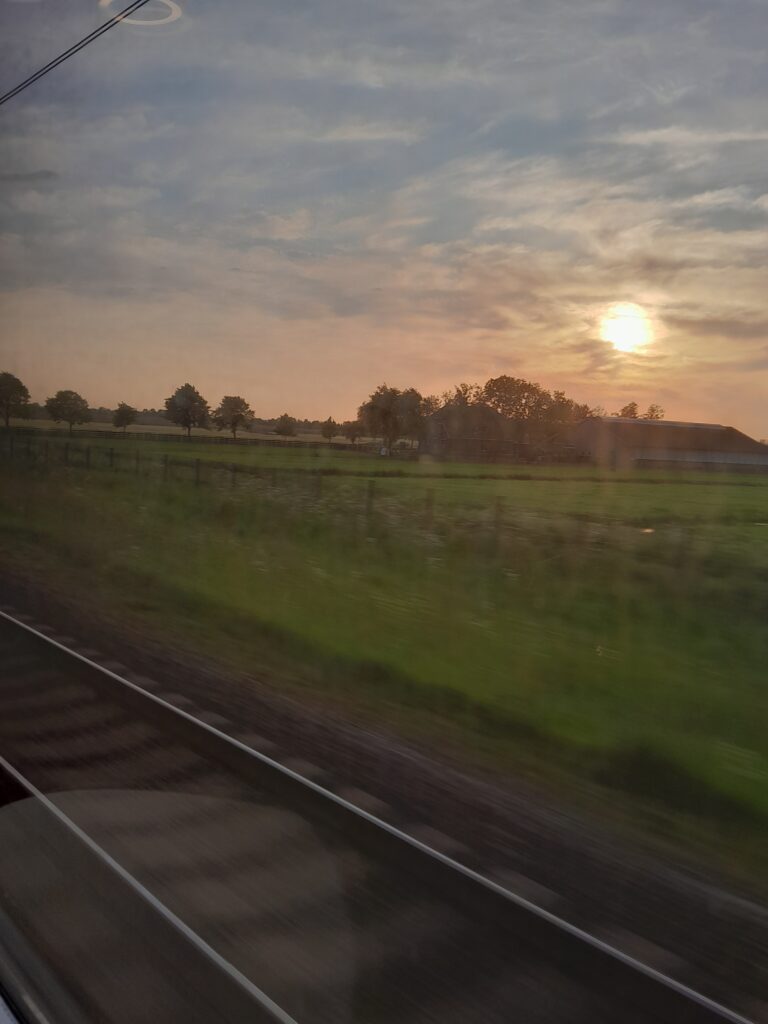 Uitzicht vanuit. Eerste klasse coupe